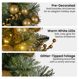 Christabelle 76cm Christmas Wreath Battery-operated Warm White Lights Xmas Decor