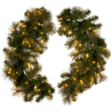Christabelle 76cm Battery-operated Split Christmas Wreath Glittery Gold Pine
