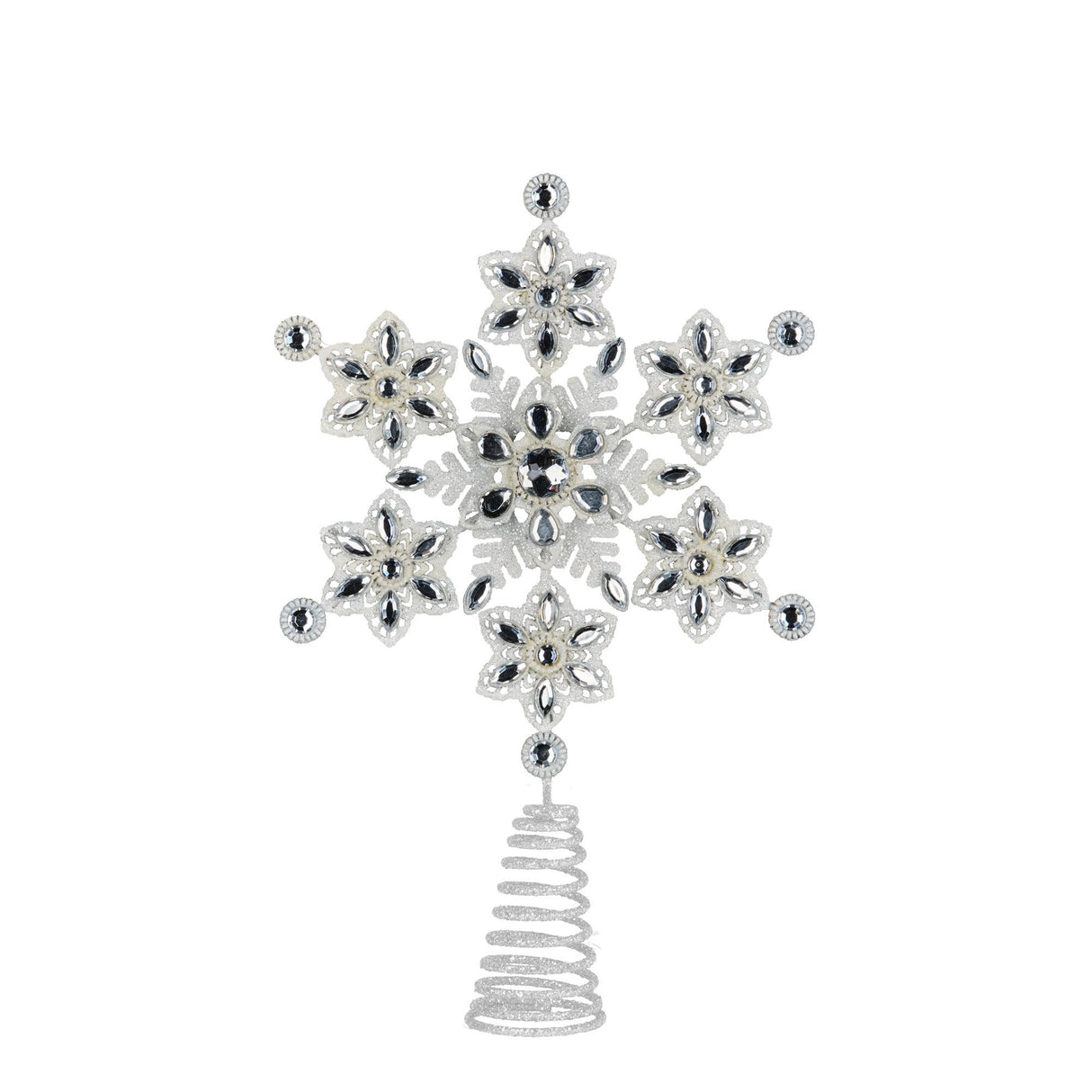 Christabelle Snowflake Christmas Tree Topper Beaded Decoration Ornament Xmas