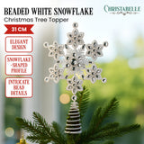 Christabelle Snowflake Christmas Tree Topper Beaded Decoration Ornament Xmas