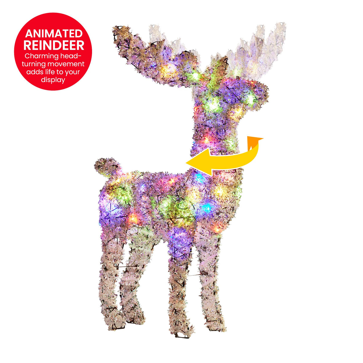 Christabelle 112cm Animated Reindeer Christmas Led Lights Tinsel Xmas Decor