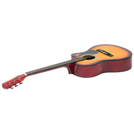 Karrera Sunburst acoustic cutaway guitar.