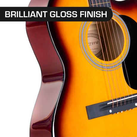 Karrera Sunburst acoustic cutaway guitar.