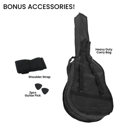 Pink cutaway acoustic guitar.