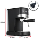 Pronti CM-850D Coffee Machine 20 Bar Espresso Maker with Milk Frother and 1.25L Tank