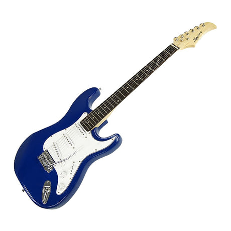 Blue electric guitar.