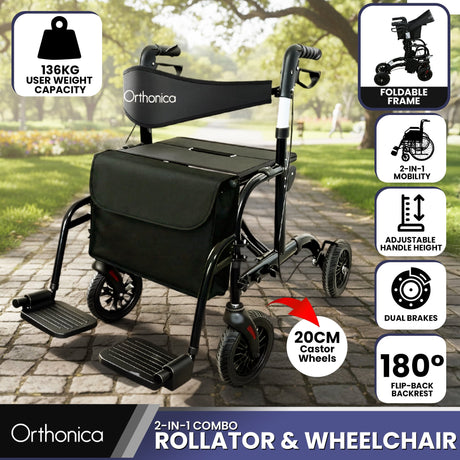 Orthonica black aluminium foldable mobility.
