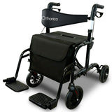 Orthonica Aluminium 2-in-1 Rollator Wheelchair with Foldable Frame – Black & Silver
