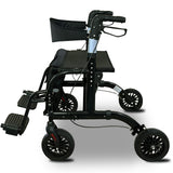 Orthonica Aluminium 2-in-1 Rollator Wheelchair with Foldable Frame – Black & Silver