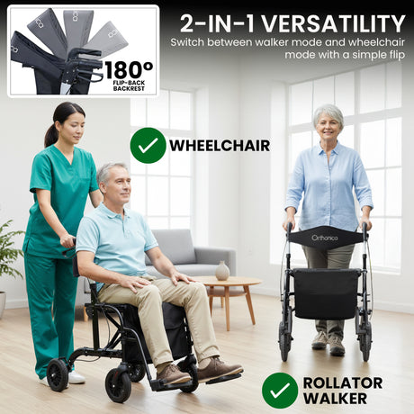 Orthonica black aluminium foldable mobility.