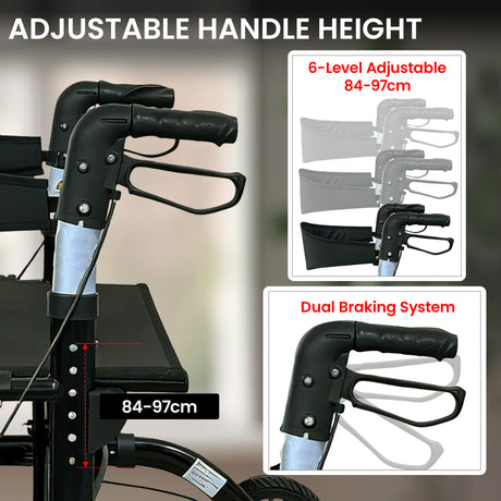 Orthonica black aluminium foldable mobility.