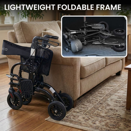 Orthonica black aluminium foldable mobility.