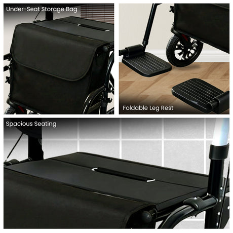Orthonica black aluminium foldable mobility.