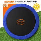 Kahuna 6ft Trampoline Replacememnt Safety Pad Cover and Spring Jumping Bounce Mat Blue