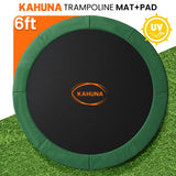 Kahuna 6ft Trampoline Replacememnt Safety Pad Cover and Spring Jumping Bounce Mat Green