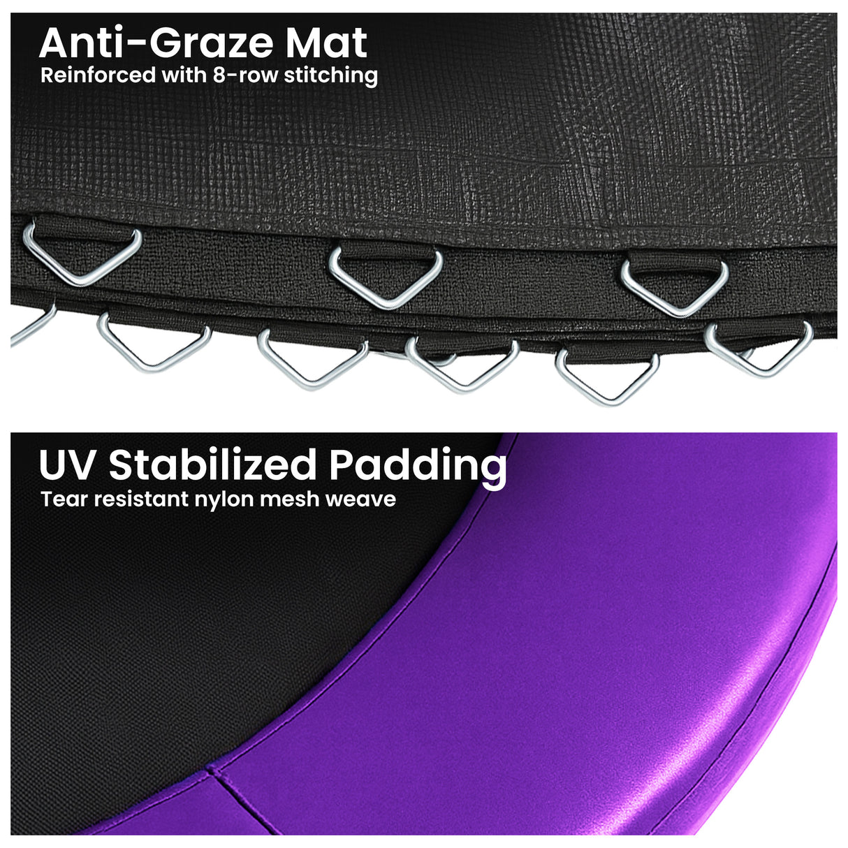Kahuna 6ft Trampoline Replacememnt Safety Pad Cover and Spring Jumping Bounce Mat Purple