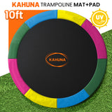 Kahuna 10ft Replacement Trampoline Safety Pad Cover and Jumping Spring Mat - Rainbow