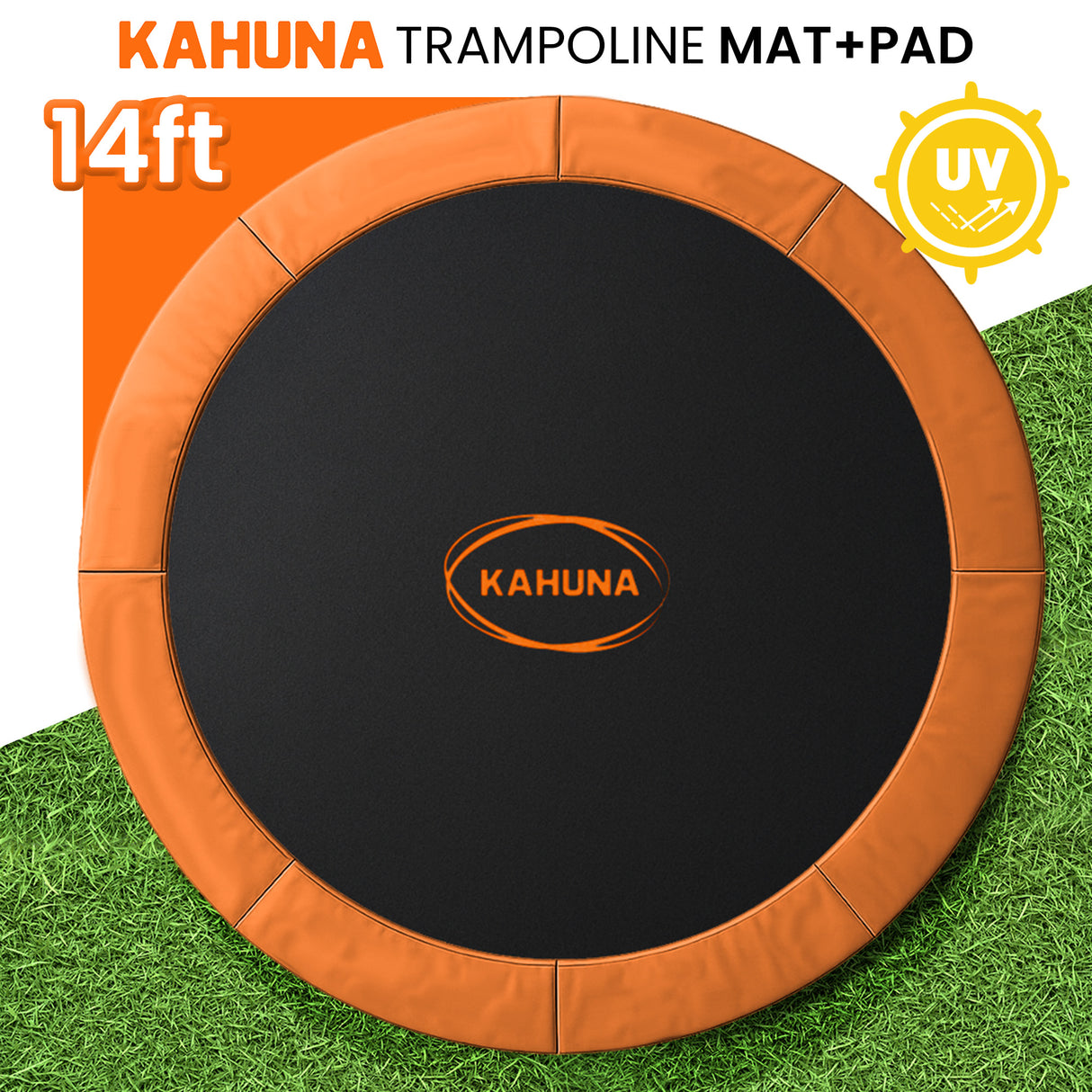 Kahuna 14ft Replacement Trampoline Safety Pad Cover and Jumping Spring Mat - Orange