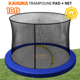 Kahuna 10ft Trampoline Pad and Net - Blue