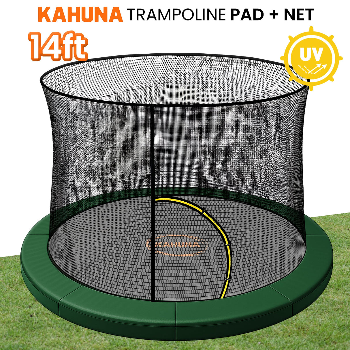 Kahuna 14ft Trampoline Pad and Net in Green
