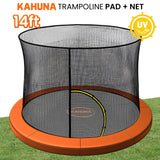 Kahuna 14ft Trampoline Pad and Net - Orange