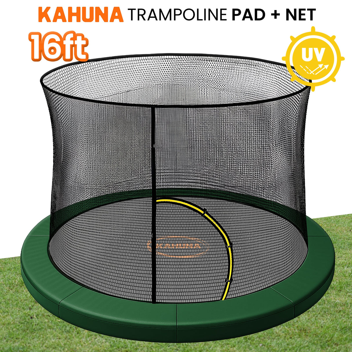 Kahuna 16ft Trampoline Pad and Net - Green