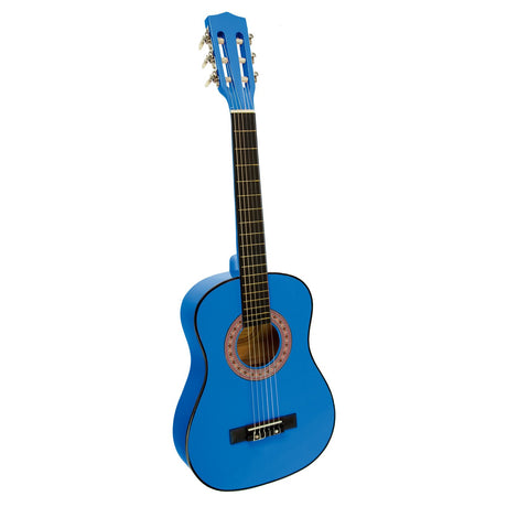 Blue cut guitar, supplied with a carry bag.