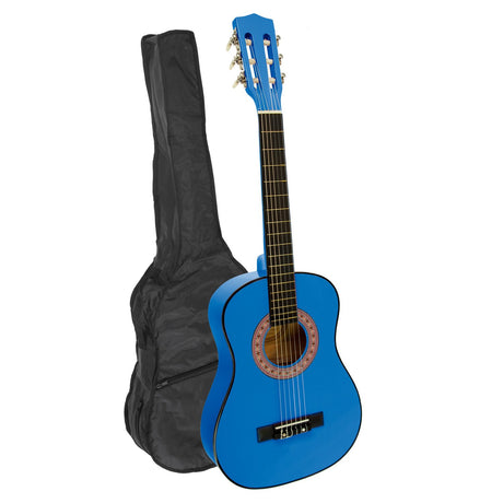 Blue cut guitar, supplied with a carry bag.