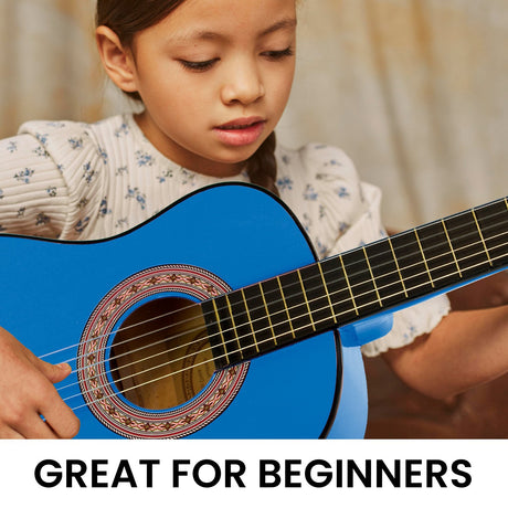 Blue cut guitar, supplied with a carry bag.