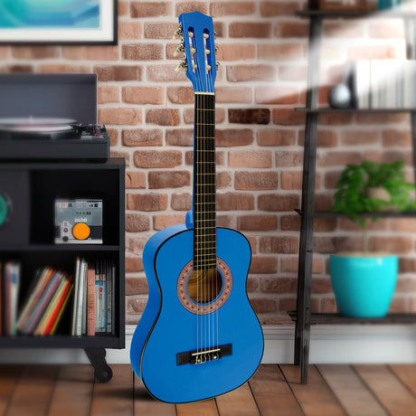 Blue cut guitar, supplied with a carry bag.
