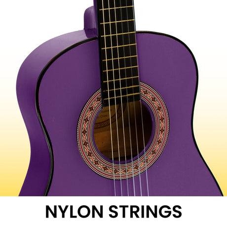 Purple cut guitar.
