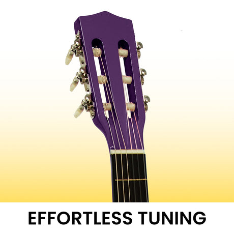 Purple cut guitar.