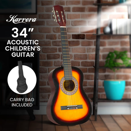 Wooden childrens guitar, supplied with a carry bag.