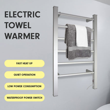 Pronti Heated Towel Rack Electric Bathroom Towel Rails Warmer 100w - Silver