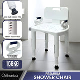 Orthonica Premium Adjustable Shower Chair with Armrests 158kg Capacity