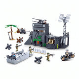 Sluban B0861 Model Kit WWII Atlantic Wall Coastal Bunker Defense Normandy DDay Military Base Outpost Army DIY Set Toy