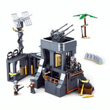 Sluban B0861 Model Kit WWII Atlantic Wall Coastal Bunker Defense Normandy DDay Military Base Outpost Army DIY Set Toy