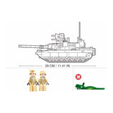 Sluban B0892 Model Kit M1A2 Abrams Main Battle Tank US Army Desert Armor Vehicle Military Building Blocks DIY Set Toy