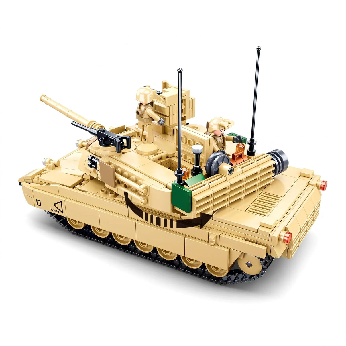 Sluban B0892 Model Kit M1A2 Abrams Main Battle Tank US Army Desert Armor Vehicle Military Building Blocks DIY Set Toy