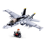 Sluban B0928 Model Kit FA18 Super Hornet Fighter Jet Plane RAAF Military Air Force Building Blocks Super Bumblebee DIY