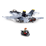 Sluban B0928 Model Kit FA18 Super Hornet Fighter Jet Plane RAAF Military Air Force Building Blocks Super Bumblebee DIY