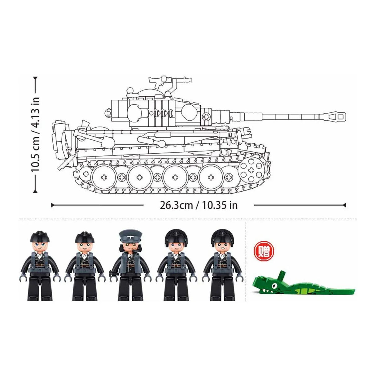 Sluban B1535 Model Kit 1:35 Panther G Tank German Panzer WWII Army Military Building Blocks DIY Construction Set Toy