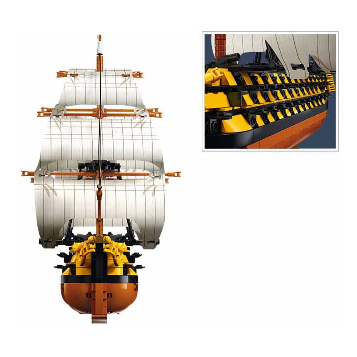 Sluban B1552 Model Kit 1:200 HMS Victory Sailing Battleship Warship Navy Vessel Boat Military DIY Construction Set Toy