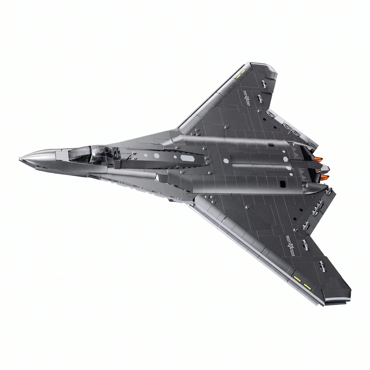 Sluban B1587 Model Kit 1:44 J50 Stealth Fighter Jet Plane - Military Air Force Building Blocks DIY Set Toy