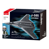 Sluban B1587 Model Kit 1:44 J50 Stealth Fighter Jet Plane - Military Air Force Building Blocks DIY Set Toy