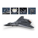Sluban B1587 Model Kit 1:44 J50 Stealth Fighter Jet Plane - Military Air Force Building Blocks DIY Set Toy