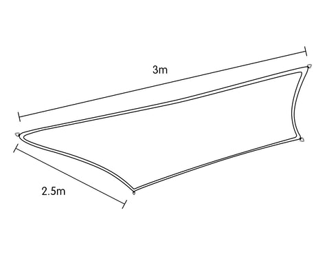 Wallaroo Rectangular Shade Sail 3 x 2.5m, Sand.