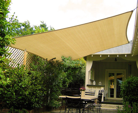 Wallaroo Rectangular Shade Sail Sand: 3m x 4m.