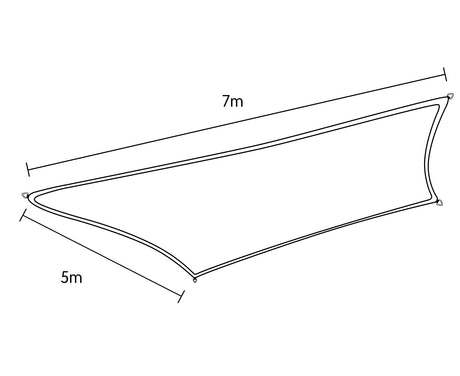 Wallaroo Rectangular Shade Sail 7m x 5m, Sand.