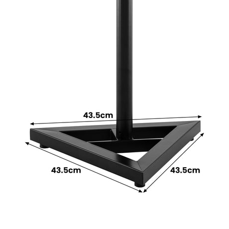 Karrera black adjustable floor speaker stand.